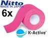 K-Active Kinesiologisches Tape Classic, pink, 5,0cm x 5m, 6 Rollen